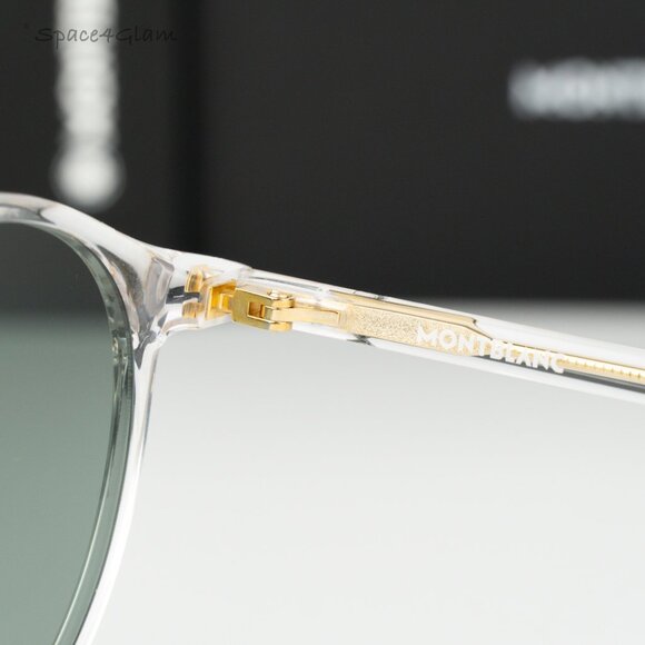 Montblanc Women Sunglasses Clear Green Round MB0326SA 004 NEW AUTHENTIC main image 10